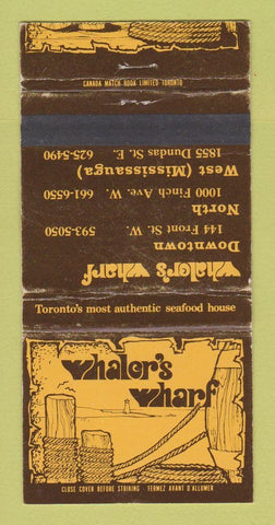 Matchbook Cover - Whaler's Wharf Mississauga ON WORN 30 Strike
