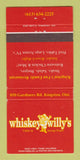 Matchbook Cover - Whiskey Will's Restaurant Kingston ON 30 Strike