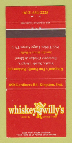 Matchbook Cover - Whiskey Will's Restaurant Kingston ON 30 Strike