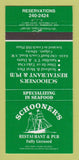 Matchbook Cover - Schooner's Restaurant Calgary AB 30 Strike