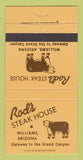 Matchbook Cover - Rod's Steak House Williams AZ 30 Strike