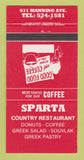 Matchbook Cover - Sparta Country Restaurant  30 Strike