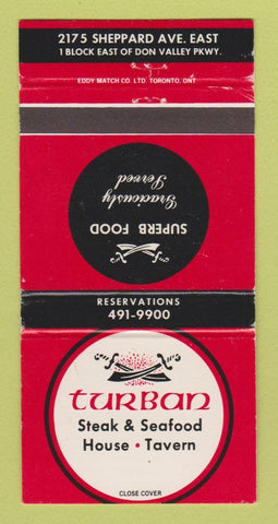 Matchbook Cover - Turban Steak Seafood North York ON 30 Strike