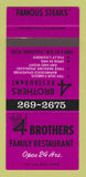 Matchbook Cover - 4 Brothers Restaurant Calgary AB SAMPLE 30 Strike