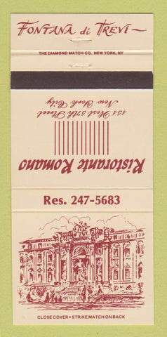 Matchbook Cover - Ristorante Romano New York City 30 Strike