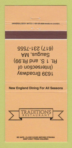 Matchbook Cover - Traditions Restaurant Saugus MA 30 Strike