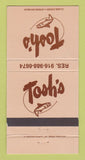 Matchbook Cover - Tosh's Restaurant Folsom CA 30 Strike