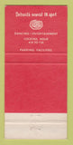 Matchbook Cover - Vertigo West Restaurant Detroit MI 30 Strike