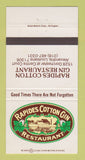 Matchbook Cover - Rapides Cotton Gin Restaurant Alexandria LA 30 Strike