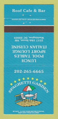 Matchbook Cover - Spaghetti Garden Washington DC billiards 30 Strike
