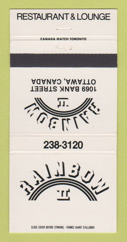 Matchbook Cover - Rainbow II Ottawa ON restaurant 30 Strike