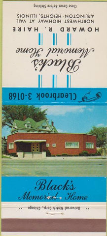 Matchbook Cover - Black's Funeral Home Arlington Heights IL 30 Strike