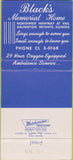 Matchbook Cover - Black's Funeral Home Arlington Heights IL 30 Strike