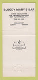 Matchbook Cover - The Tudor Tavern Bloody Mary's Bar Norwalk CT 30 Strike