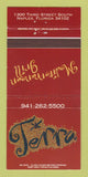 Matchbook Cover - Terra Mediterranean Grill Naples FL 30 Strike