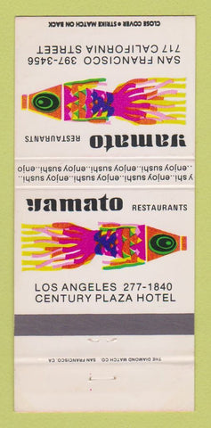 Matchbook Cover - Yamato Japanese Los Angeles San Francisco CA 30 Strike