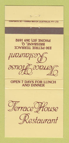 Matchbook Cover - Terrace House Restaurant Brisbane Australia 30 Strike