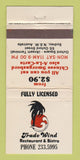 Matchbook Cover - Trade Wind Restaurant Bistro Sydney Australia WEAR 30 Strike