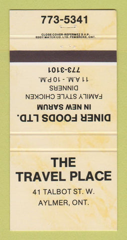 Matchbook Cover - Travel Place Aylmer ON restaurant 30 Strike