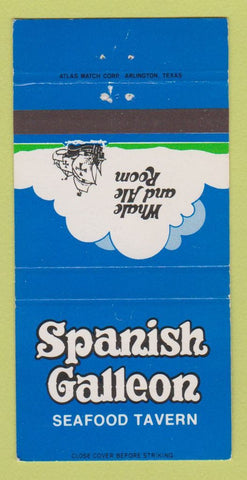 Matchbook Cover - Spanish Galleon Seafood Tavern Dallas San Antonio TX 30 Strike