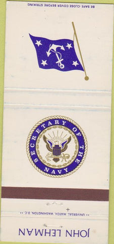 Matchbook Cover - Secretary of the Navy John Lehman 30 Strike