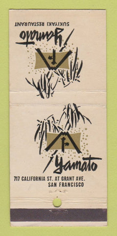 Matchbook Cover - Yamato Japanese Restaurant San Francisco CA 30 Strike