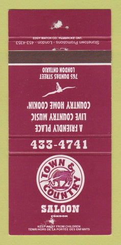 Matchbook Cover - Town & Country Saloon London ON WEAR 30 Strike