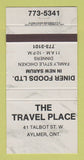 Matchbook Cover - The Travel Place Aylmer ON CREASED 30 Strike
