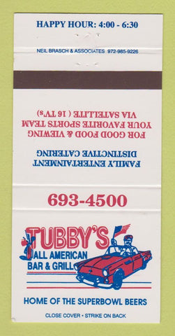 Matchbook Cover - Tubby's All American Bar Grill 30 Strike