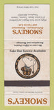 Matchbook Cover - Smokey's Restaurant Deli Toronto ON WEAR 30 Strike