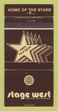 Matchbook Cover - Stage West Theatre Restaurant Edmonton AB Winnipeg 30 Strike