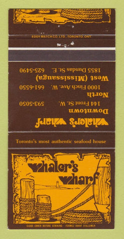 Matchbook Cover - Whaler's Wharf Mississauga ON 30 Strike