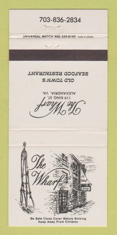 Matchbook Cover - The Wharf Restaurant Alexandria VA 30 Strike