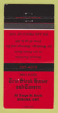 Matchbook Cover - Trio Steak House Tavern Aurora ON 30 Strike