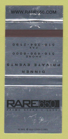 Matchbook Cover - Rare 650 Restaurant Syosset LI NY WEAR 30 Strike