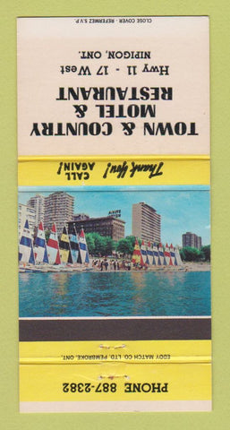 Matchbook Cover - Town and Country Motel Restaurant Nipigon ON 30 Strike