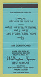 Matchbook Cover - Wellington Square Restaurant Burlington ON BLUE 30 Strike