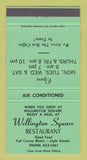 Matchbook Cover - Wellington Square Restaurant Burlington ON GREEN 30 Strike