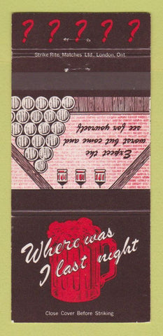 Matchbook Cover - Waverley House Restaurant Hamilton ON 30 Strike
