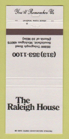 Matchbook Cover - Raleigh House Southfield MI 30 Strike