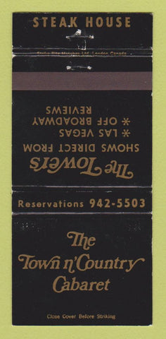 Matchbook Cover - Town n Country Cabaret Steak WEAR 30 Strike