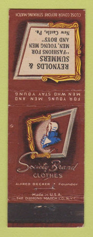 Matchbook Cover - Society Brand Men's Clothes Reynolds & Summers New Castle PA