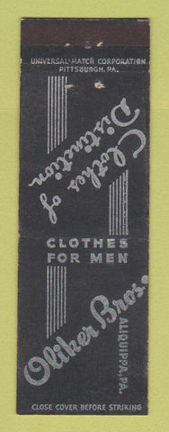 Matchbook Cover - Oliker Bros Men's Clothes Aliquippa PA
