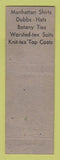 Matchbook Cover - Oliker Bros Men's Clothes Aliquippa PA