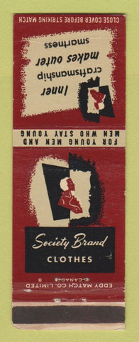 Matchbook Cover - Society Brand Men's Clothes Canada WEAR