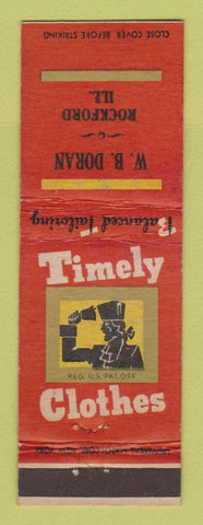 Matchbook Cover - Timely Men's Clothes WB Doran Rockford IL