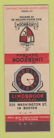Matchbook Cover - Lindbrook Clothes Boston MA Federal