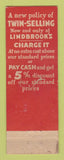 Matchbook Cover - Lindbrook Clothes Boston MA Federal