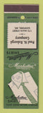 Matchbook Cover - Manhattan Men's Clothes Shirts Paul Roberts Sanford ME