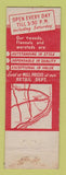 Matchbook Cover - Kent Manufacturing Men's Clothes Clifton Heights PA WEAR